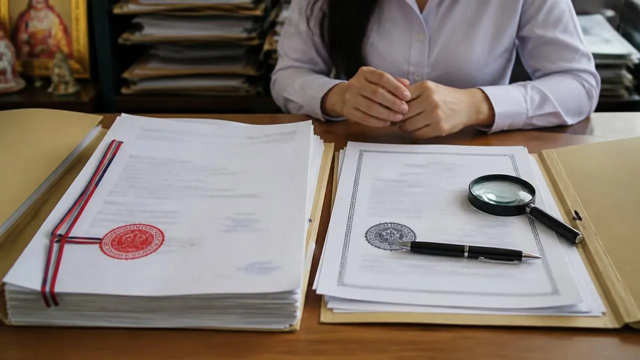 Side-by-side comparison of a consular-legalised document set and an apostille certificate